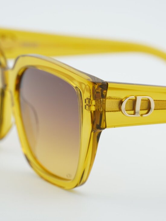 Dior DIORGLOW S1I 66D2 Sunglasses Yellow Square Frame, Brown Lenses main image 10